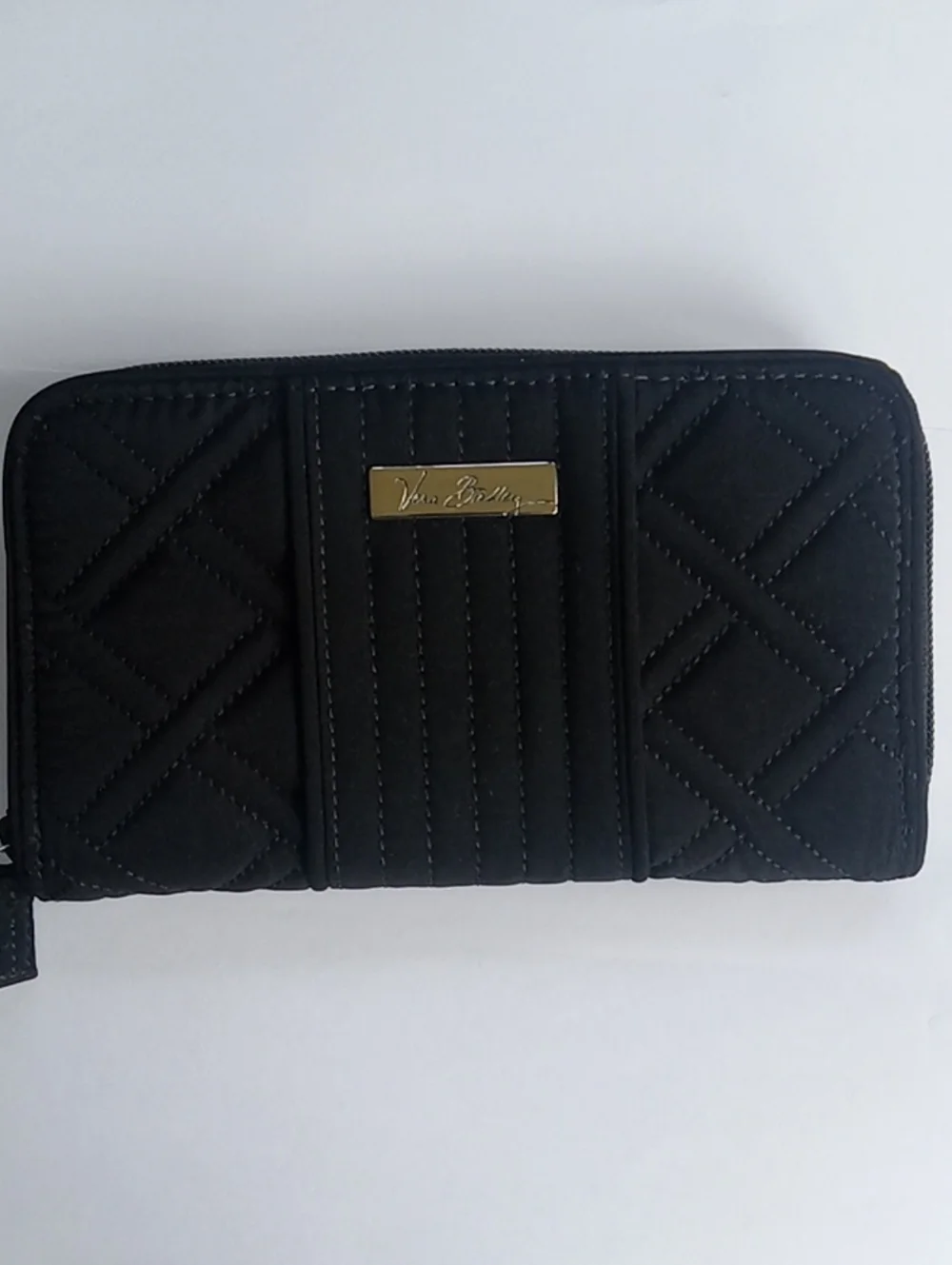 Vera Bradley Black Quilted Zip-Around Wallet